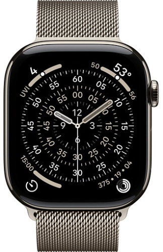 Apple Watch Series 11 46mm Titanium Case with Milanese Loop M/L, Natural (MFD04) фото 3