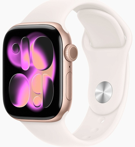 Apple Watch Series 11 42mm GPS Aluminum Case with Sport Band S/M, Rose Gold/Light Blush, MEU04LW/A