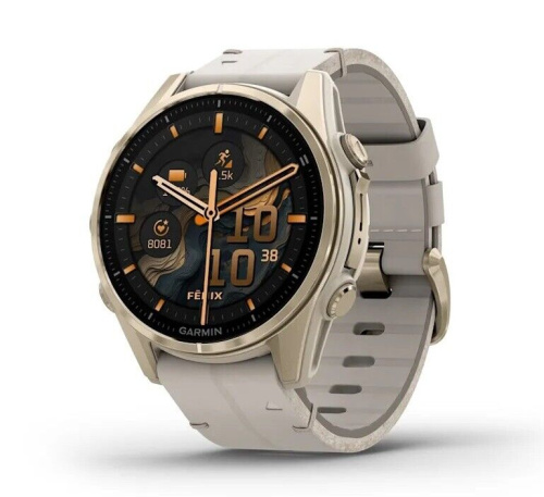 Часы Garmin  Fenix 8 43mm Amoled Sapphire Soft Gold Leather 010-02903-40 