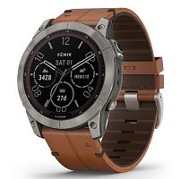 Часы Garmin Fenix 7X Sapphire Solar Leather Black Brown 010-02541-19