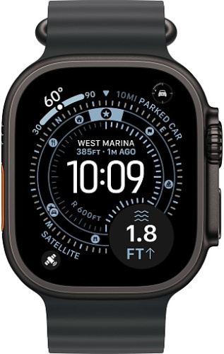 Apple Watch Ultra 3, 49mm Black Titanium Case with Black Ocean Band фото 3