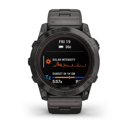 Часы Garmin  Fenix 7X Pro Sapphire Solar Carbon Gray Titanium Band 010-02778-30