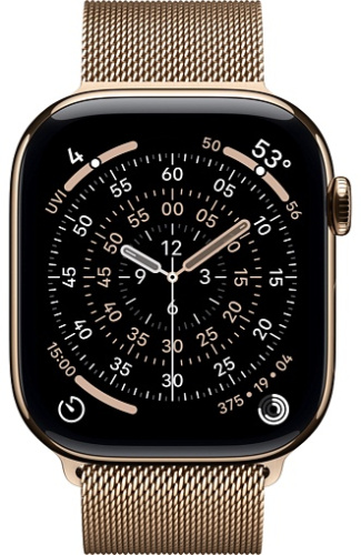 Apple Watch Series 11 46mm GPS + Cellular Titanium Case with Milanese Loop M/L, Gold (MFD84) фото 3
