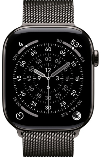 Apple Watch Series 11 46mm GPS + Cellular Titanium Case with Milanese Loop M/L, Slate (MFD44) фото 3