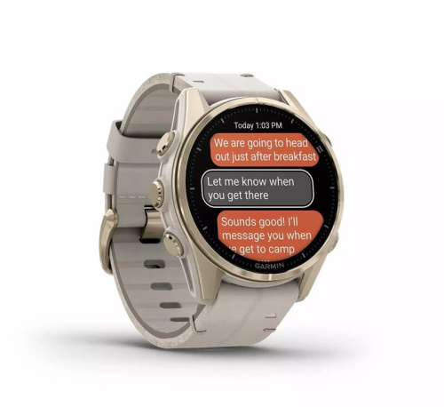 Часы Garmin  Fenix 8 43mm Amoled Sapphire Soft Gold Leather 010-02903-40  фото 5