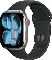 Apple Watch Series 11 46mm GPS Aluminum Case with Sport Band M/L, Space Grey/Black, MEV44LW/A