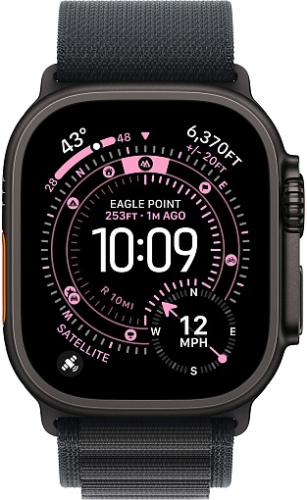 Apple Watch Ultra 3, 49mm Black Titanium Case with Black Alpine Loop M фото 3