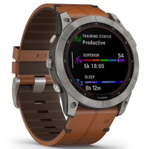 Часы Garmin Fenix 7X Sapphire Solar Leather Black Brown 010-02541-19 фото 5
