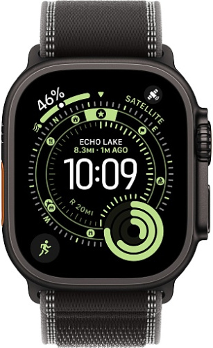 Apple Watch Ultra 3, 49mm Black Titanium Case with Black/Charcoal Trail Loop S/M фото 3