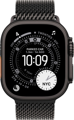 Apple Watch Ultra 3, 49mm Black Titanium Case with Black Titanium Milanese Loop M фото 3