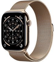Apple Watch Series 11 46mm GPS + Cellular Titanium Case with Milanese Loop M/L, Gold (MFD84)